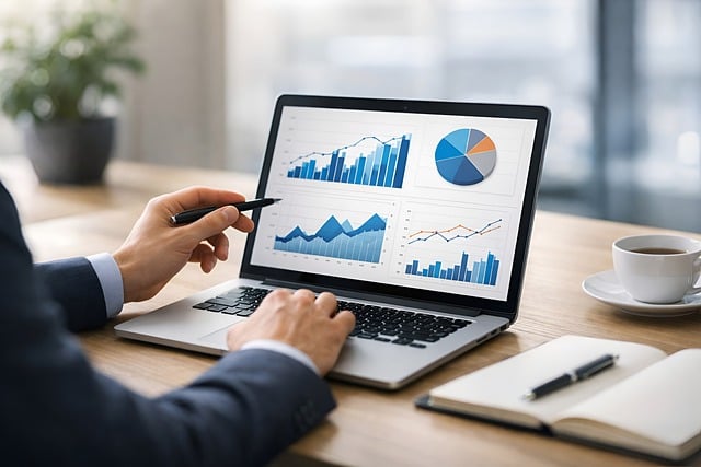 portfolio tracking dashboard with growth charts showing educational toy investment performance and market updates