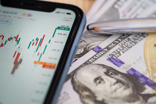 market trend icons with sector themes and financial charts on clean white background